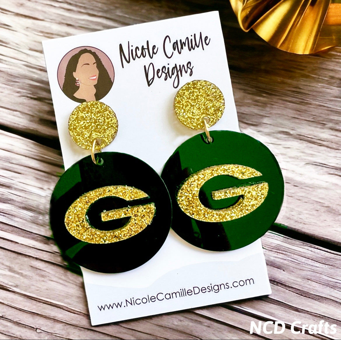 Green Bay Packers Acrylic Earrings