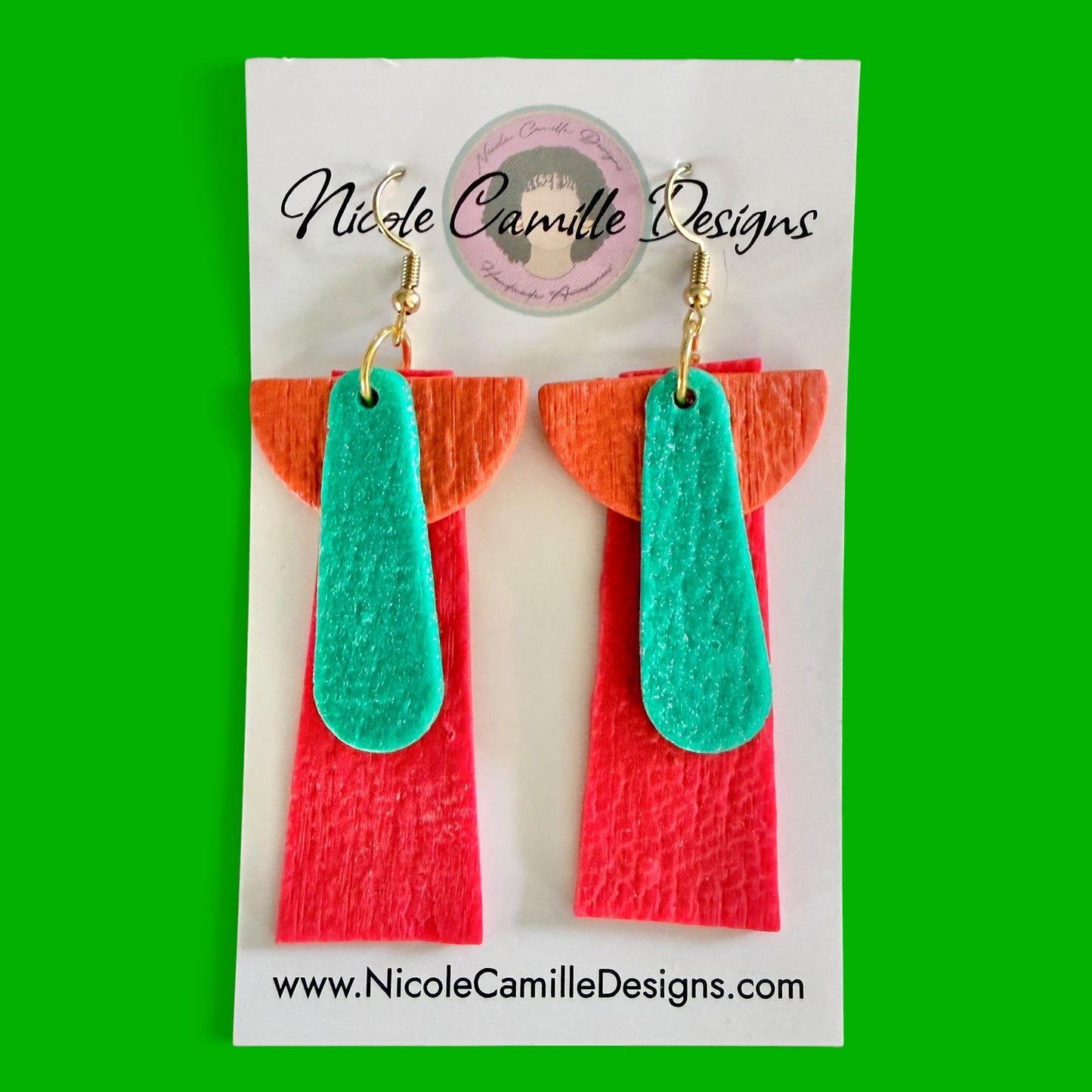 Layered Skinny Dangle Clay Earrings 4