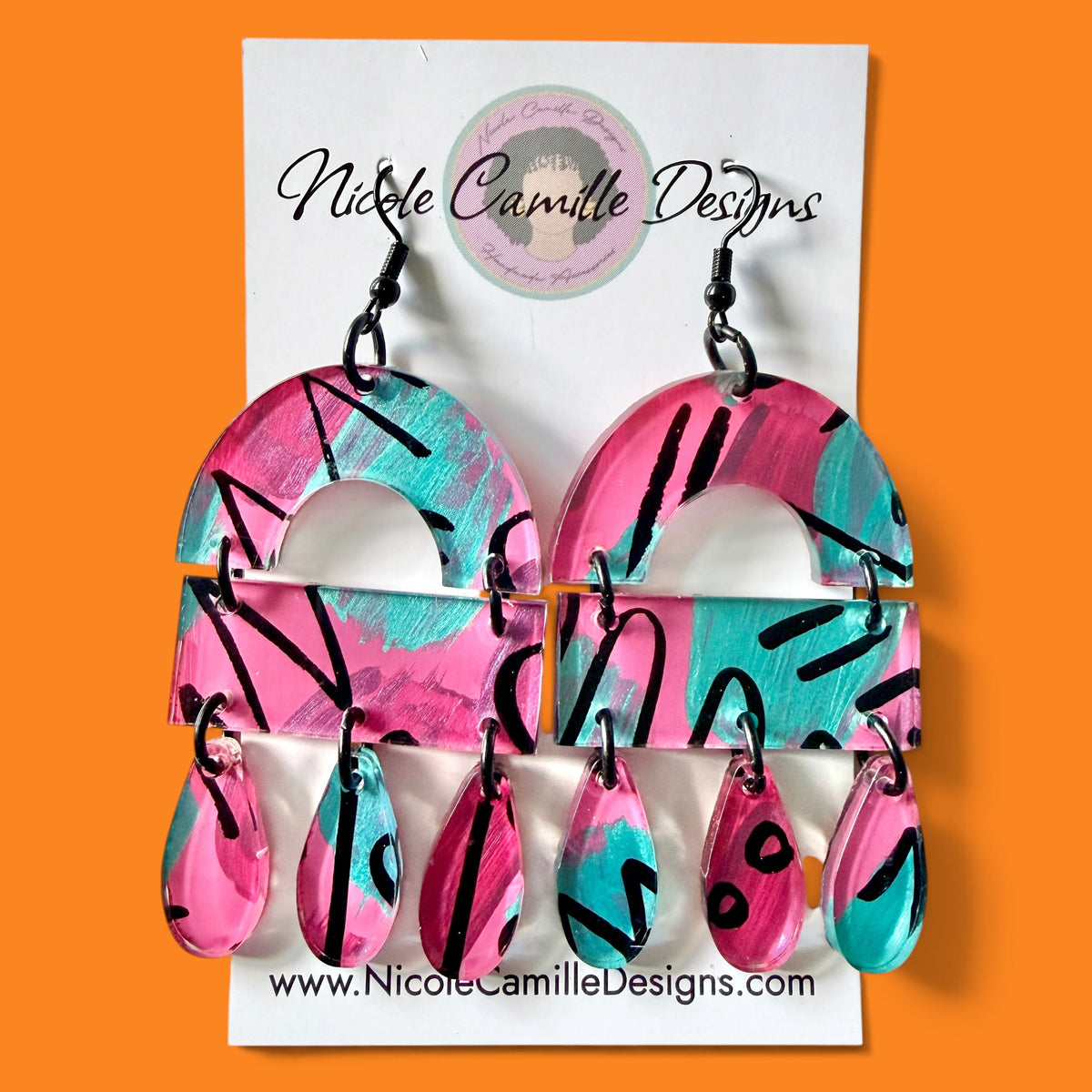 Abstract “Shianna” Acrylic Earrings