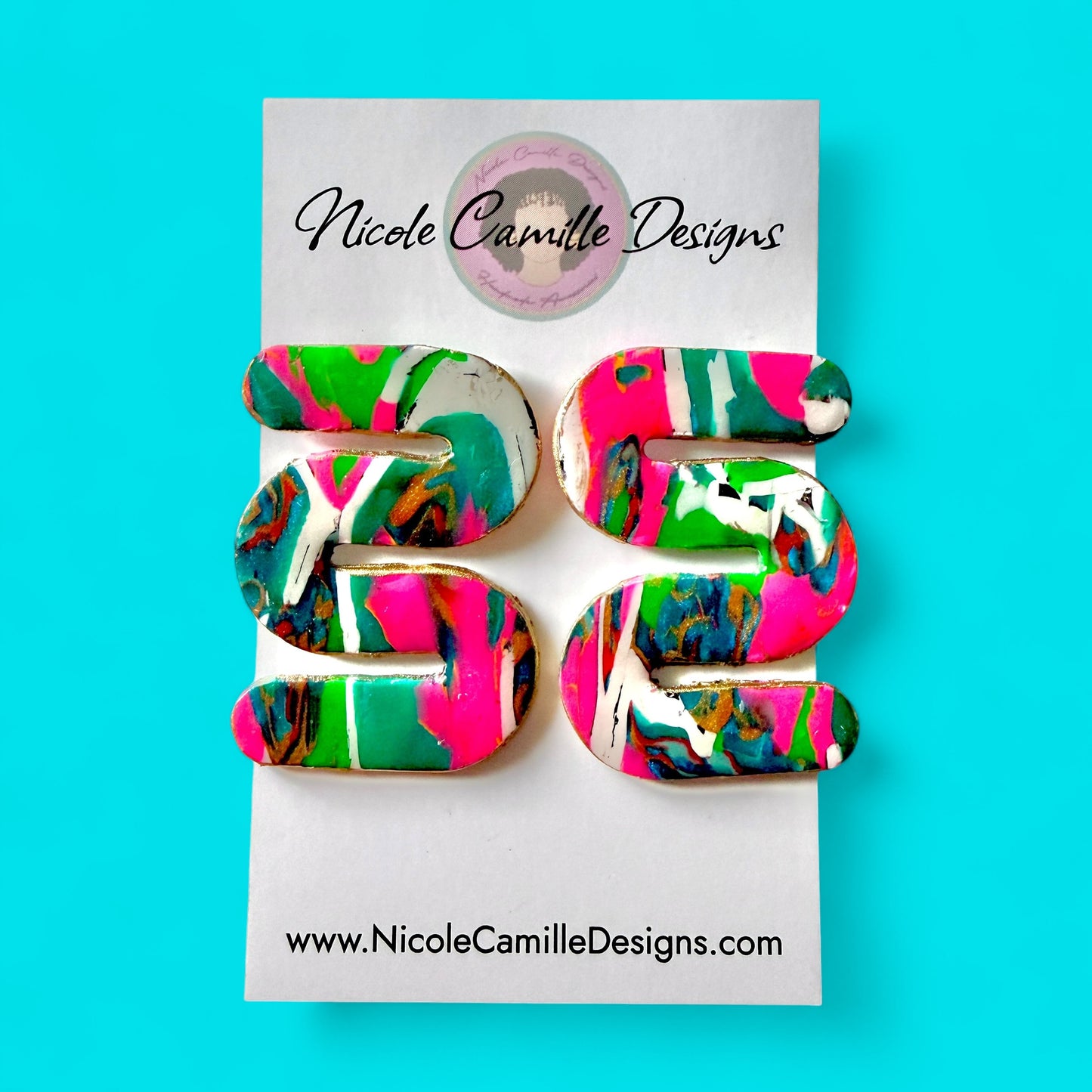 Multicolor Zigzag Clay Earrings