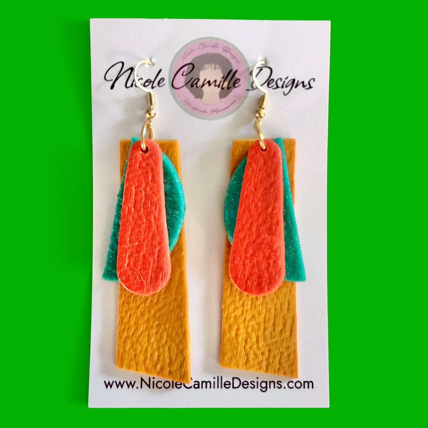 Layered Skinny Dangle Clay Earrings 3