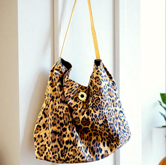 Leopard Print Hobo Bag