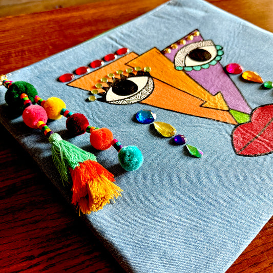 Light Denim JCPA Large Clutch