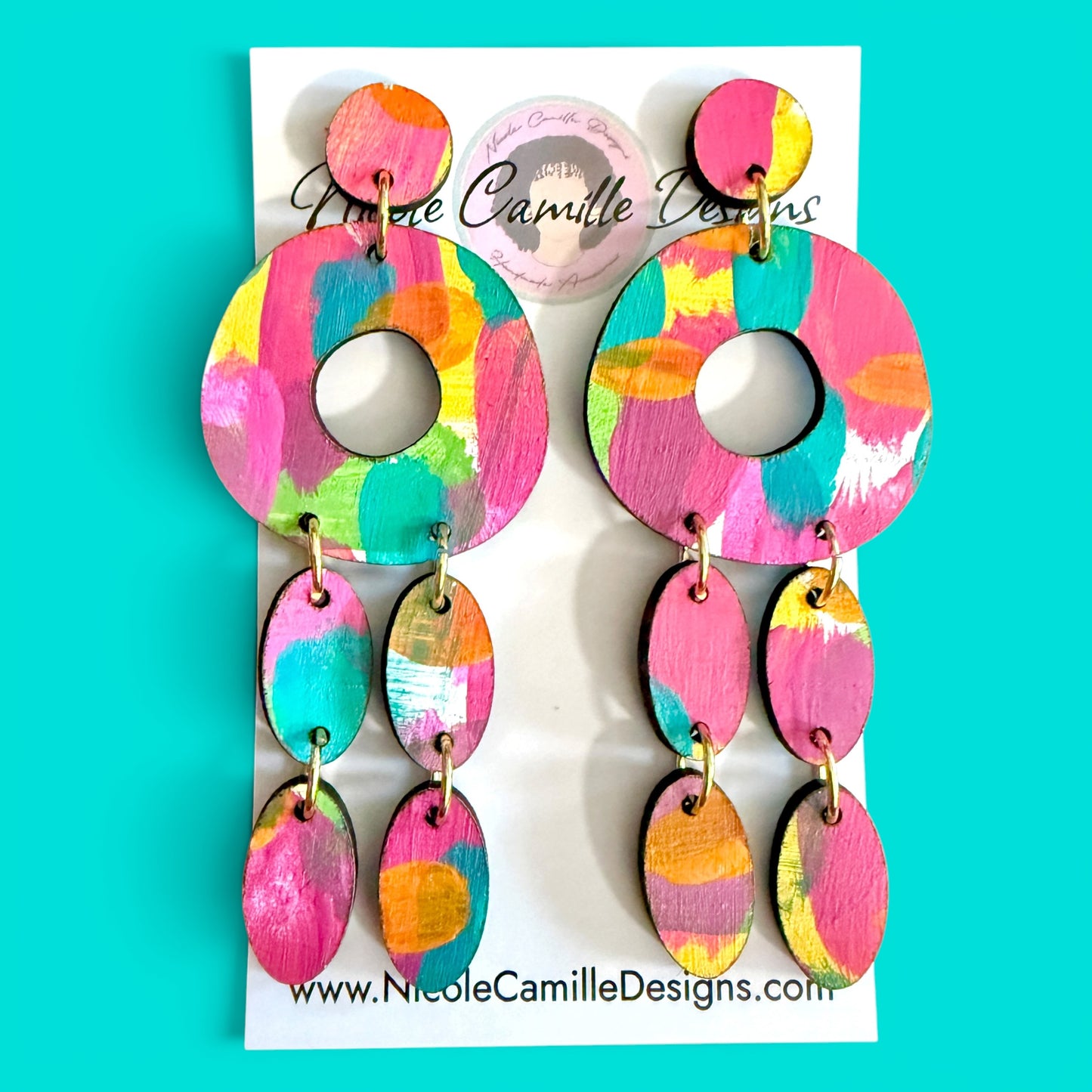 Tropical Mix “Nairobi” Wood Earrings