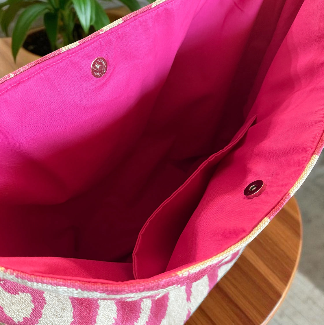 Pink & Gray Zebra Print Hobo Bag