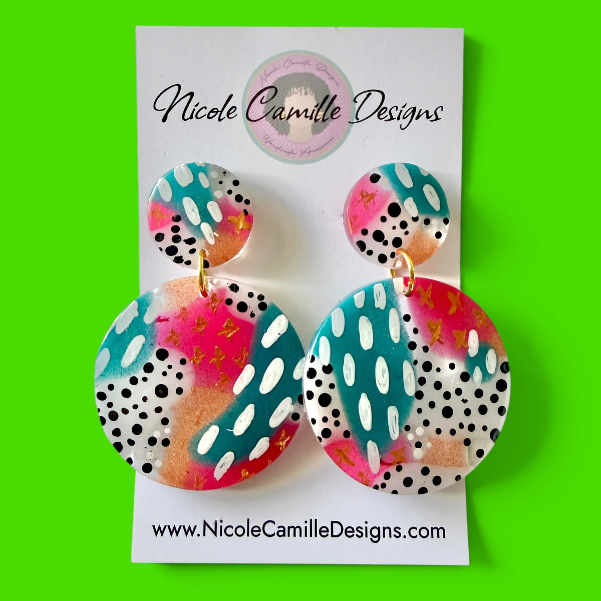 Abstract Disc Resin Earrings