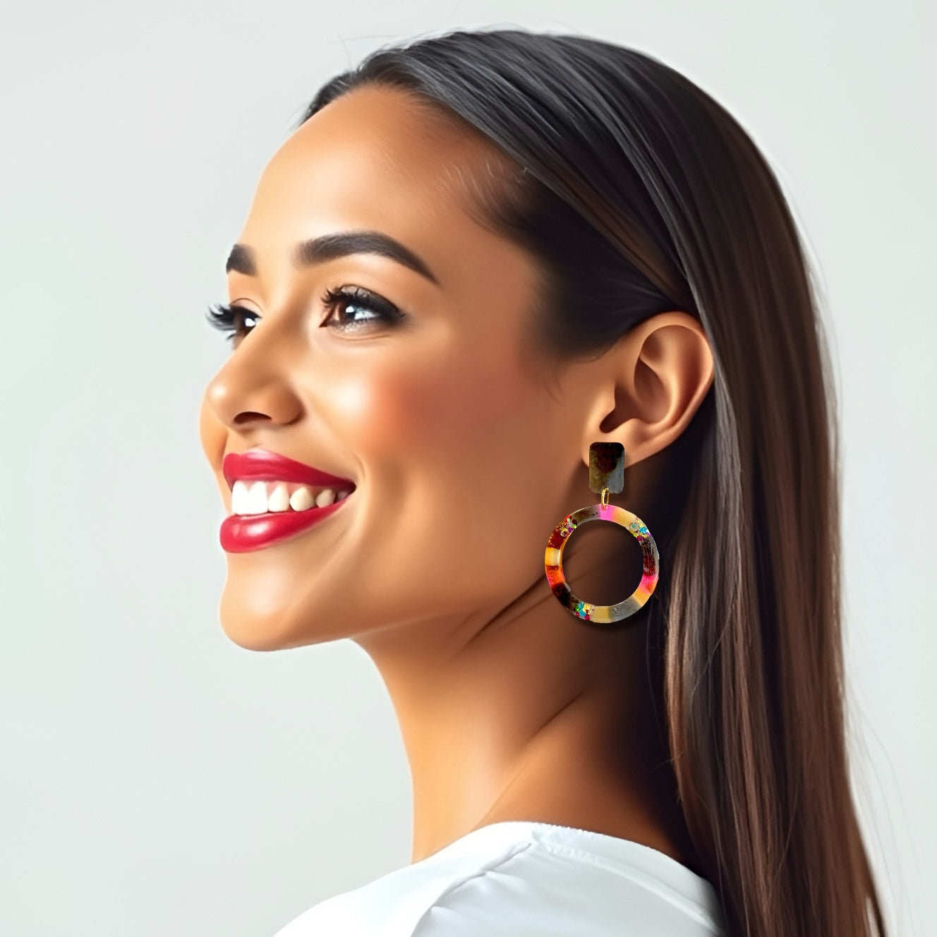 Fall Party Mix Hoop Resin Earrings