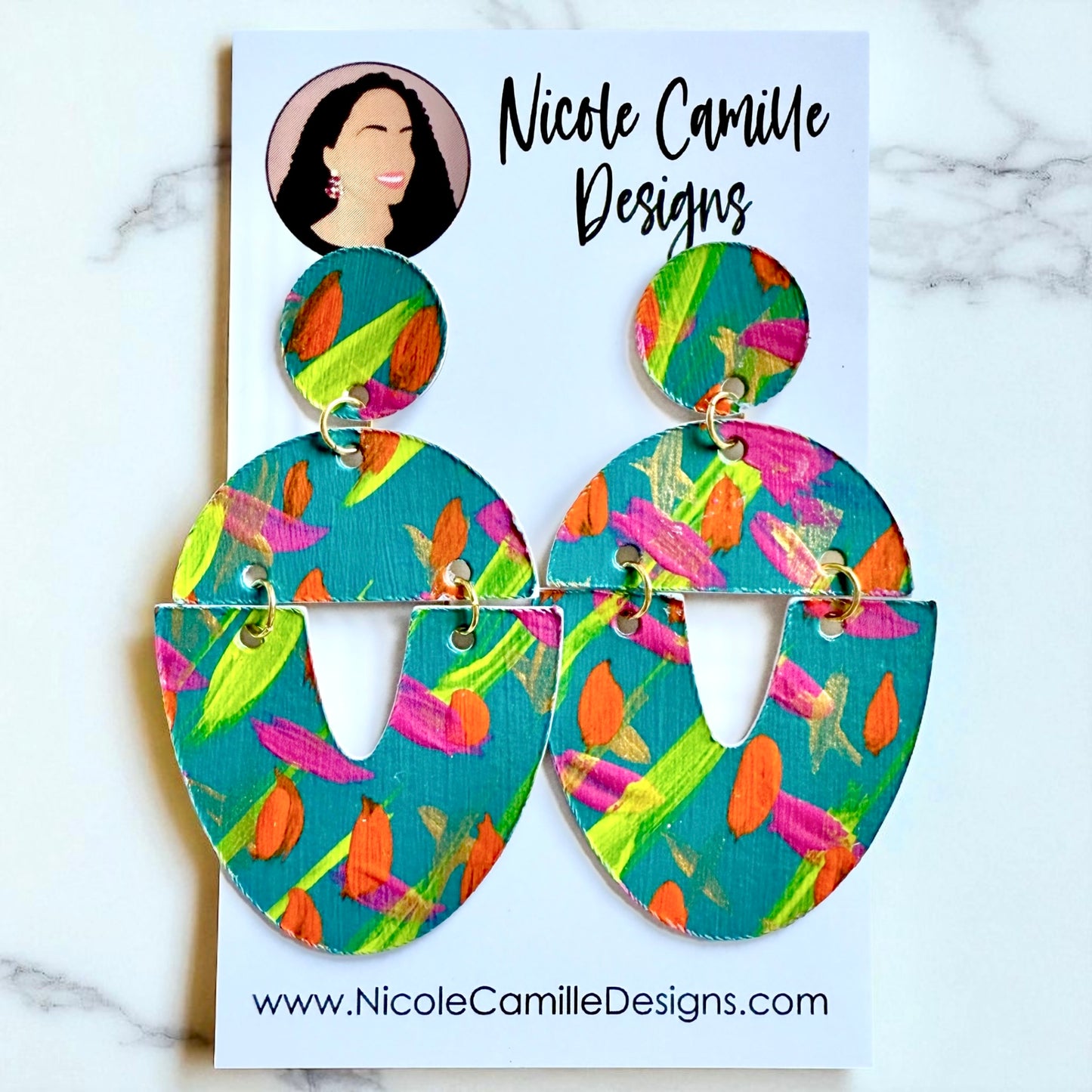 Tropical Color “Audra” Paper Earrings