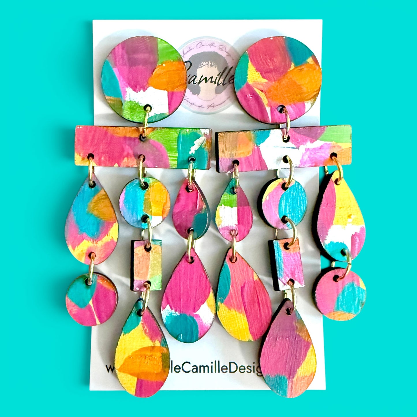 Tropical Mix “Morocco” Wood Earrings