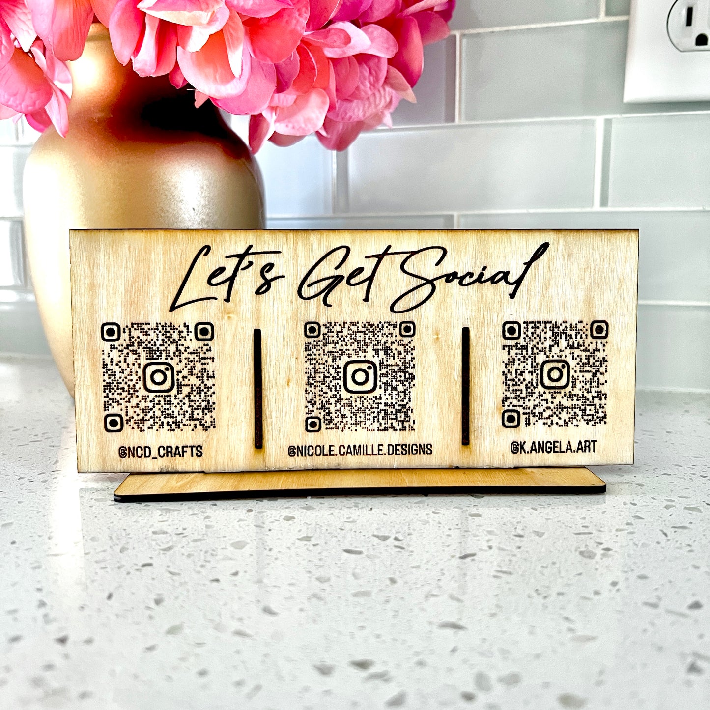 Wood Mini Multi Social Sign