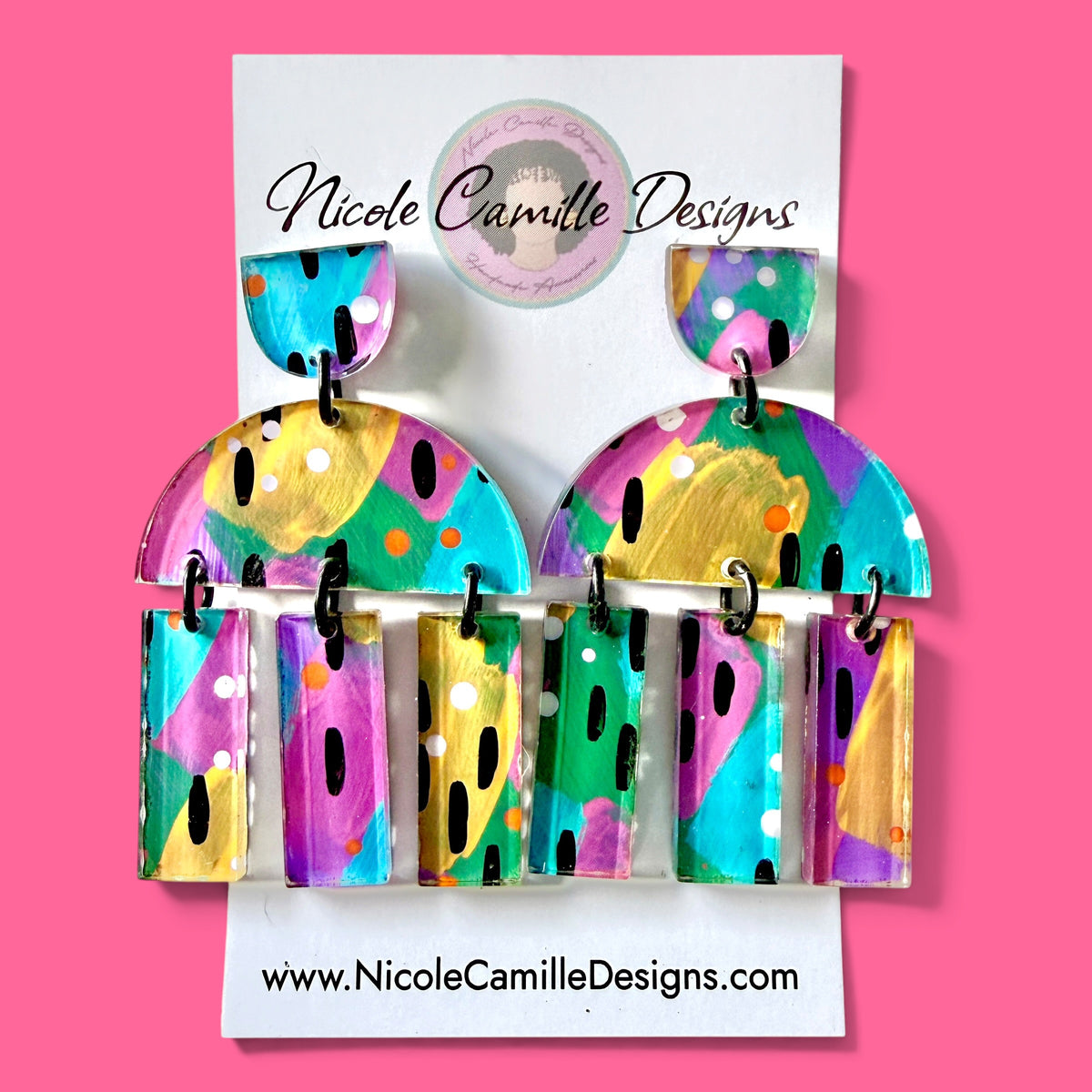 Abstract “Madrid” Acrylic Earrings