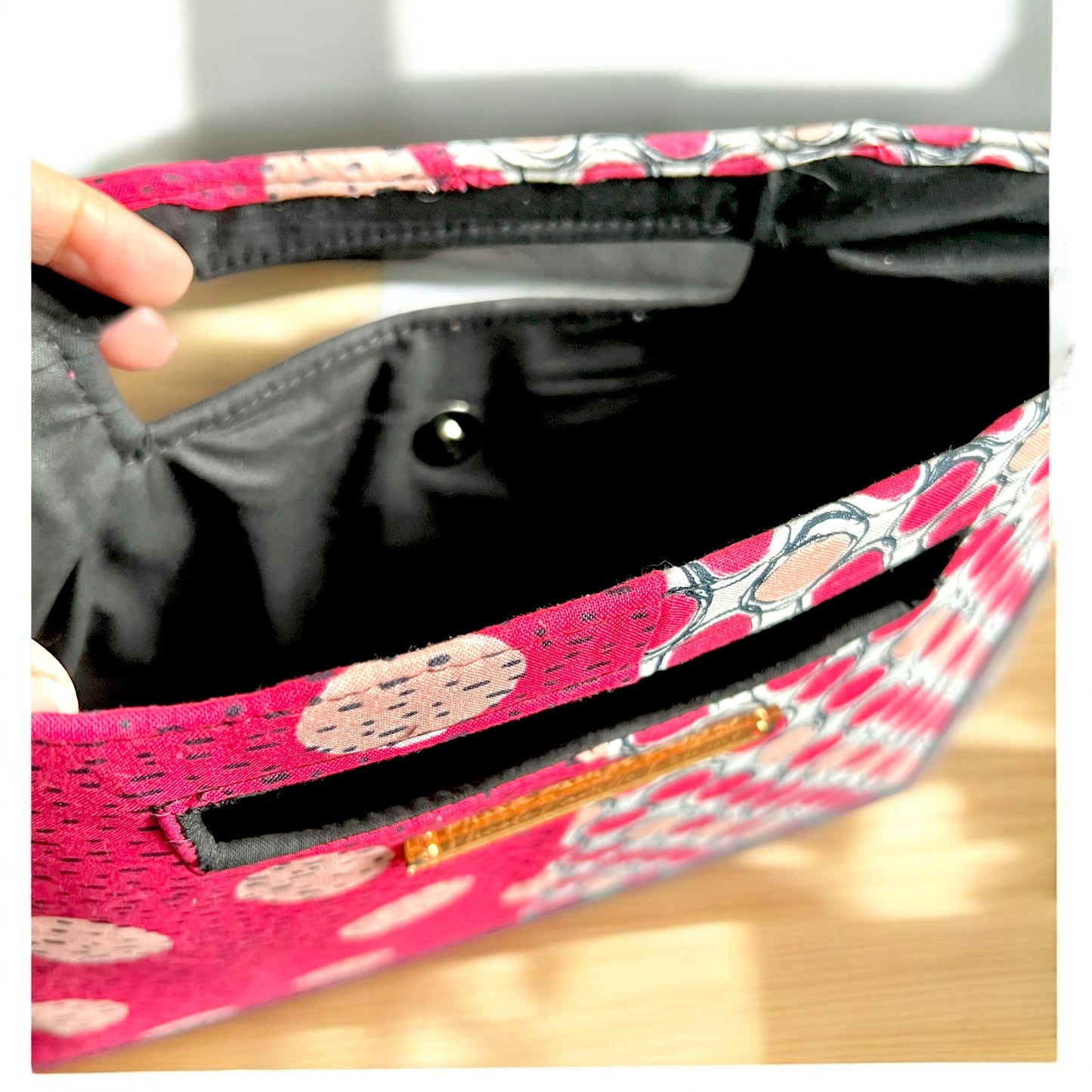 Fuschia Duo Geo Print Handbag