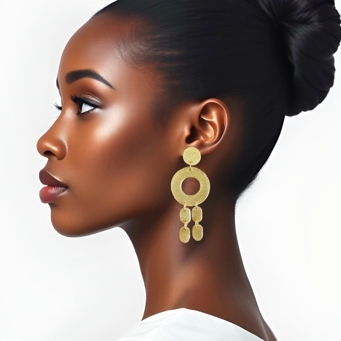 Champagne Glitter “Nairobi” Clay Earrings