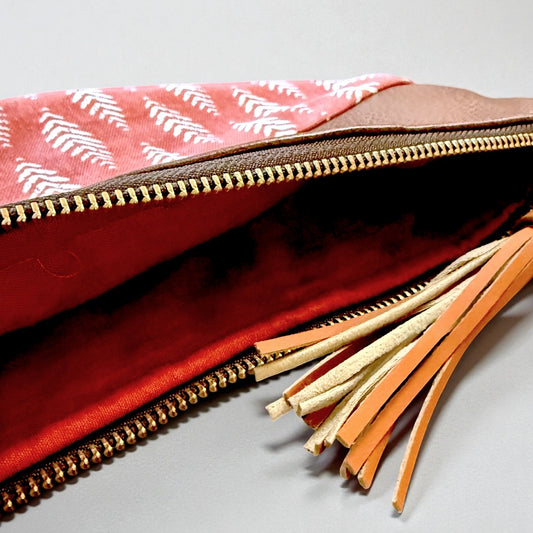 Boho Feather Print Clutch
