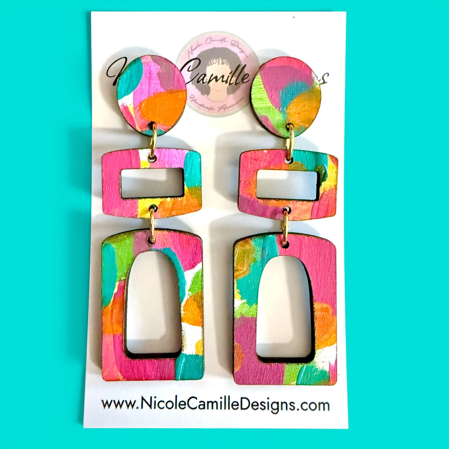 Tropical Mix “Accra” Wood Earrings