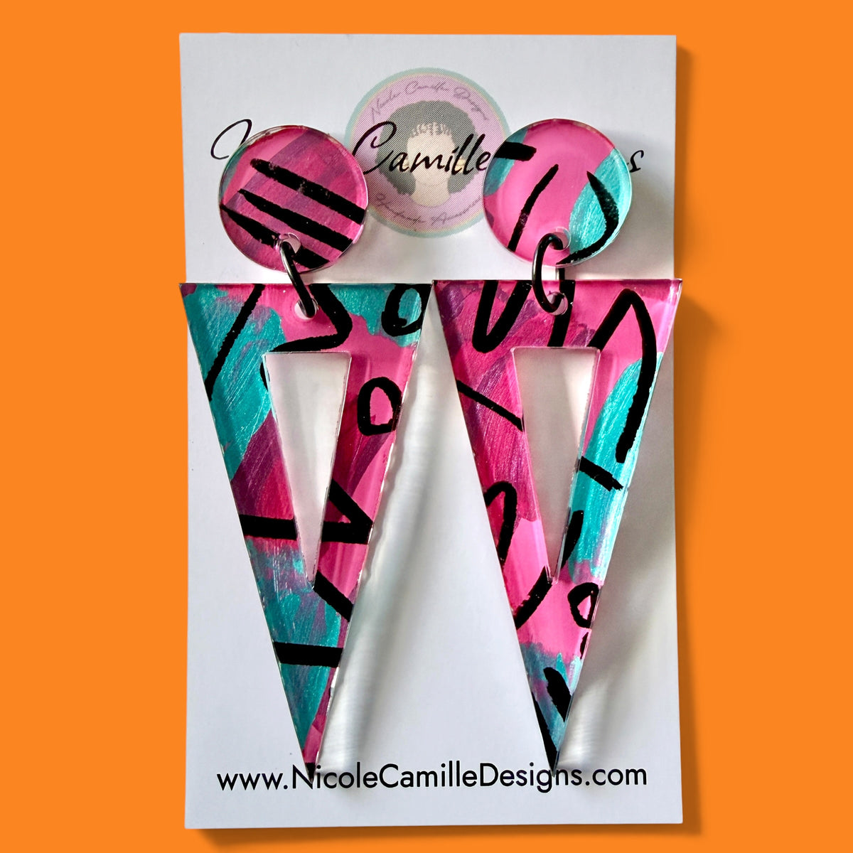 Abstract Triangle Acrylic Earrings