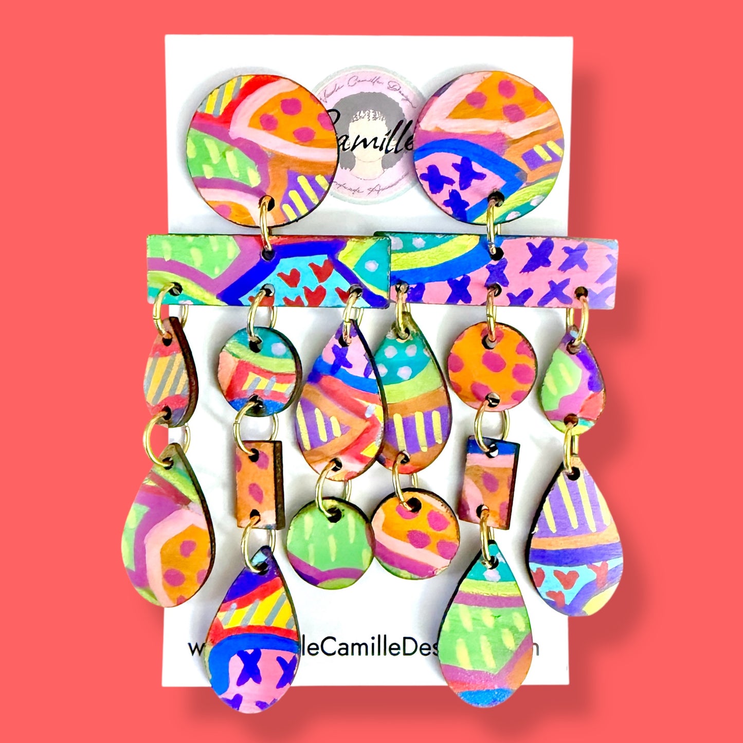 Whimsical “Morocco” Wood Earrings