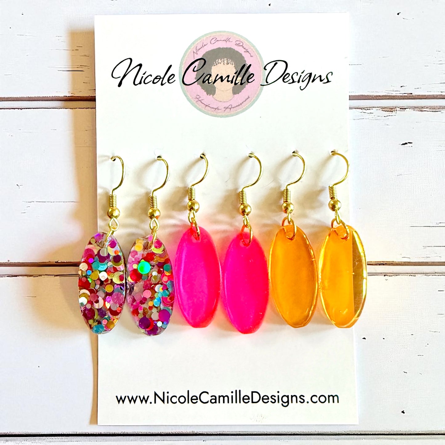 Fall Party Mix Dangle Set Resin Earrings