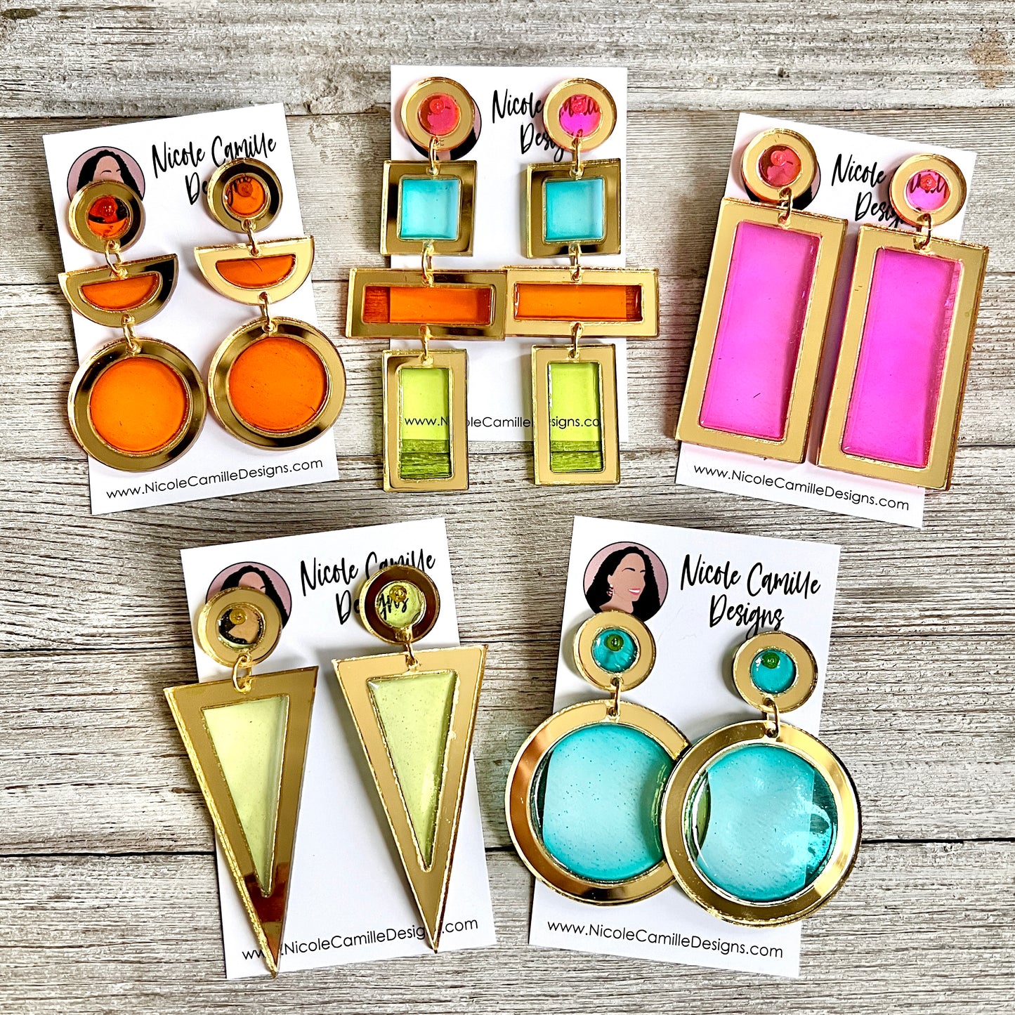 Hollow Geometric Earrings DIGITAL FILE SVG