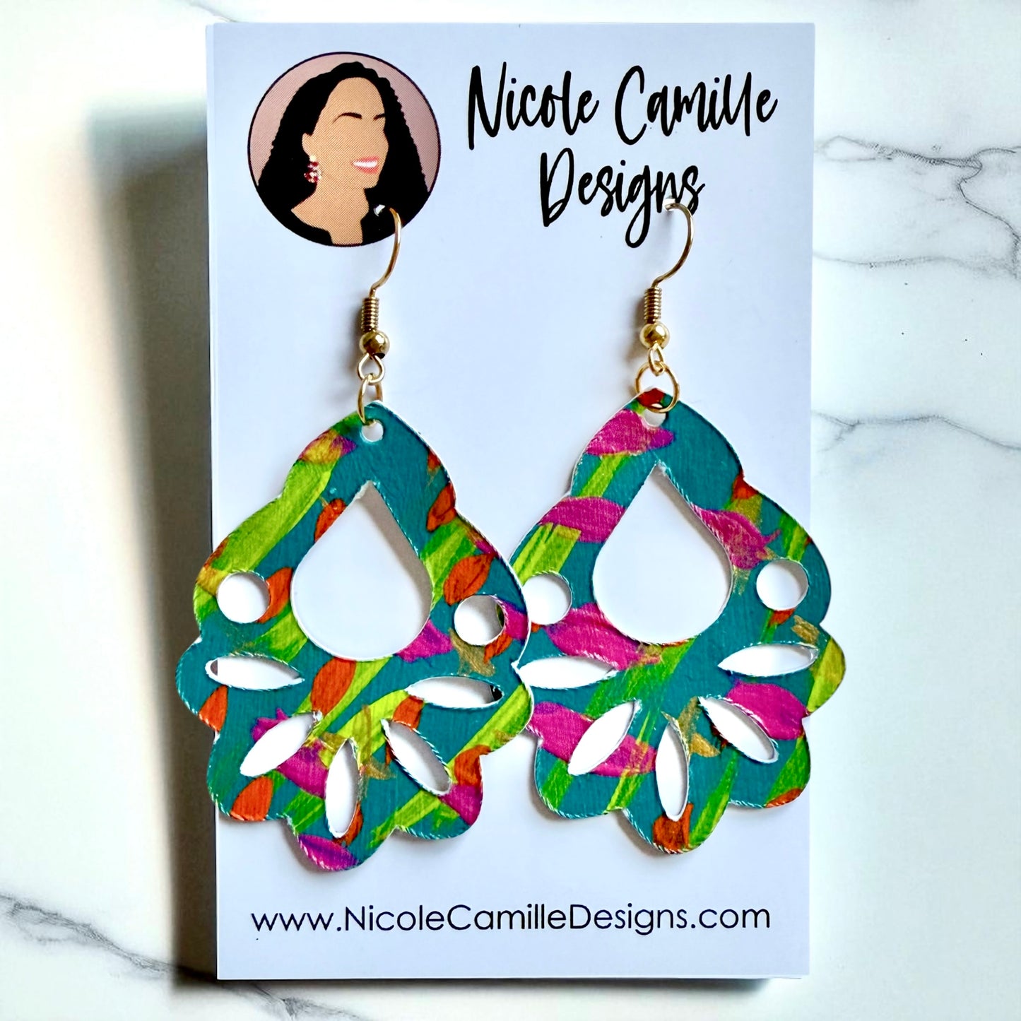 Tropical Color Boho Paper Earrings