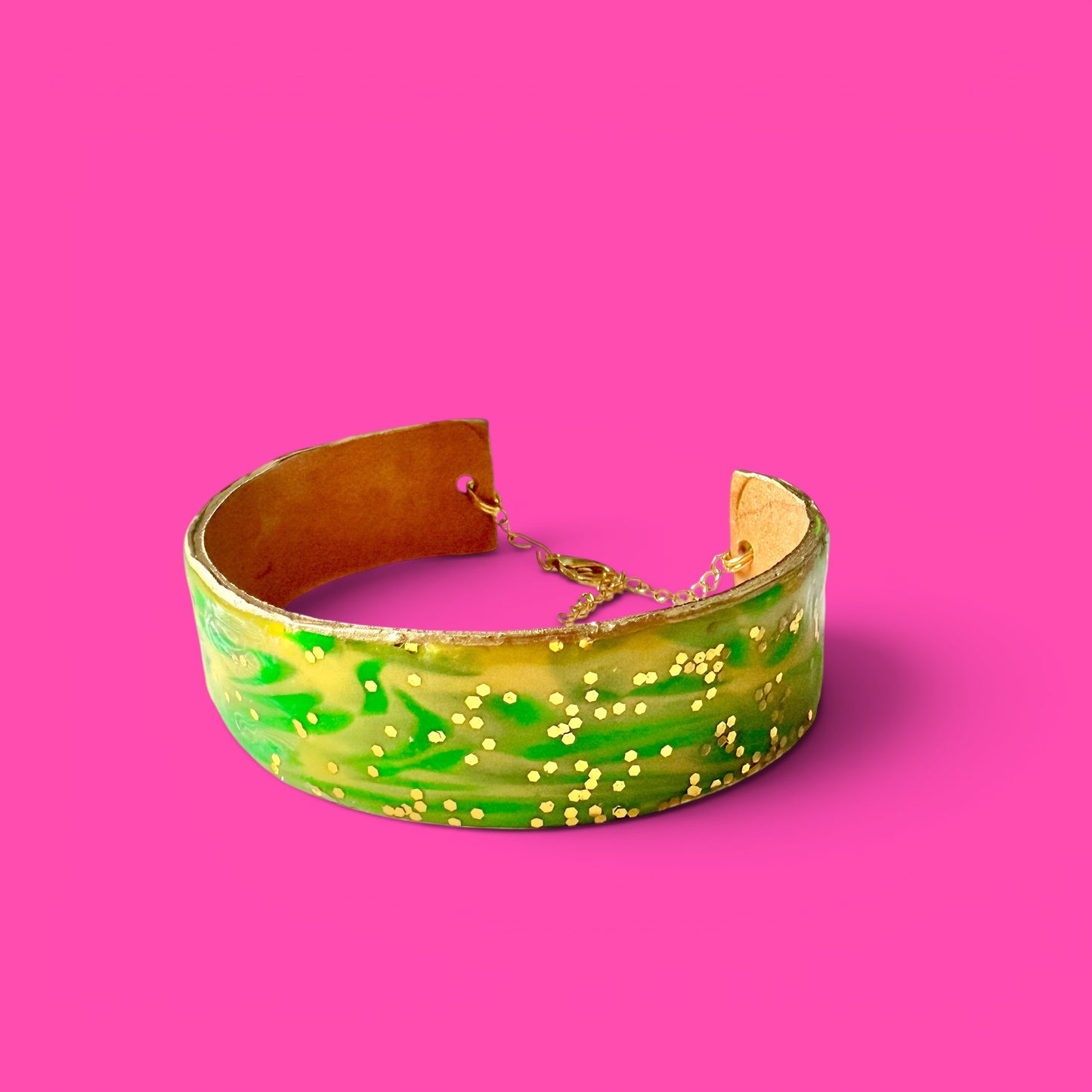 Yellow & Lime Clay Cuff Bracelet