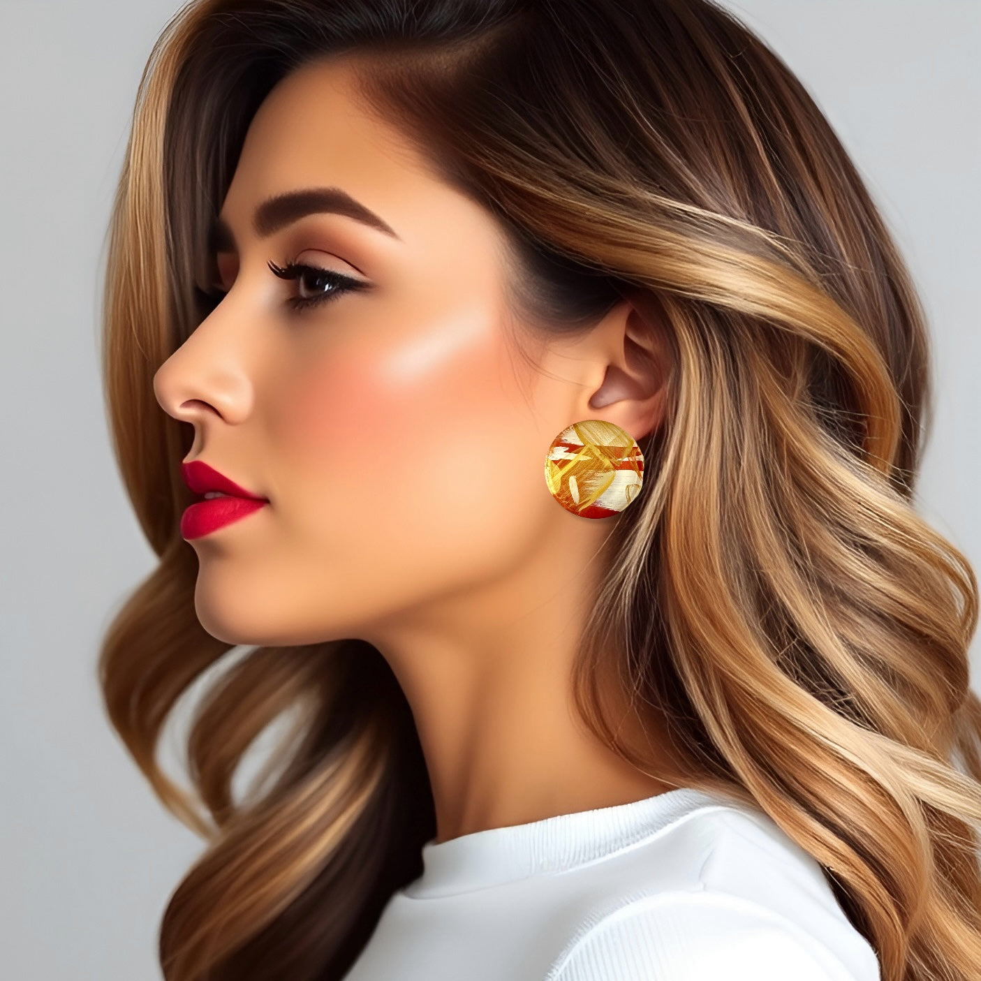 Fall Mix Large Studs Acrylic Earrings