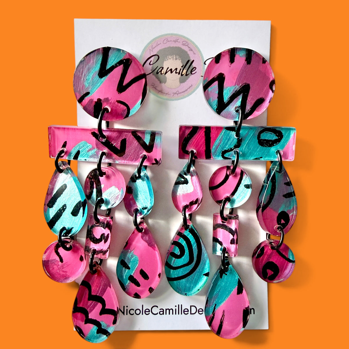 Abstract “Morocco” Acrylic Earrings