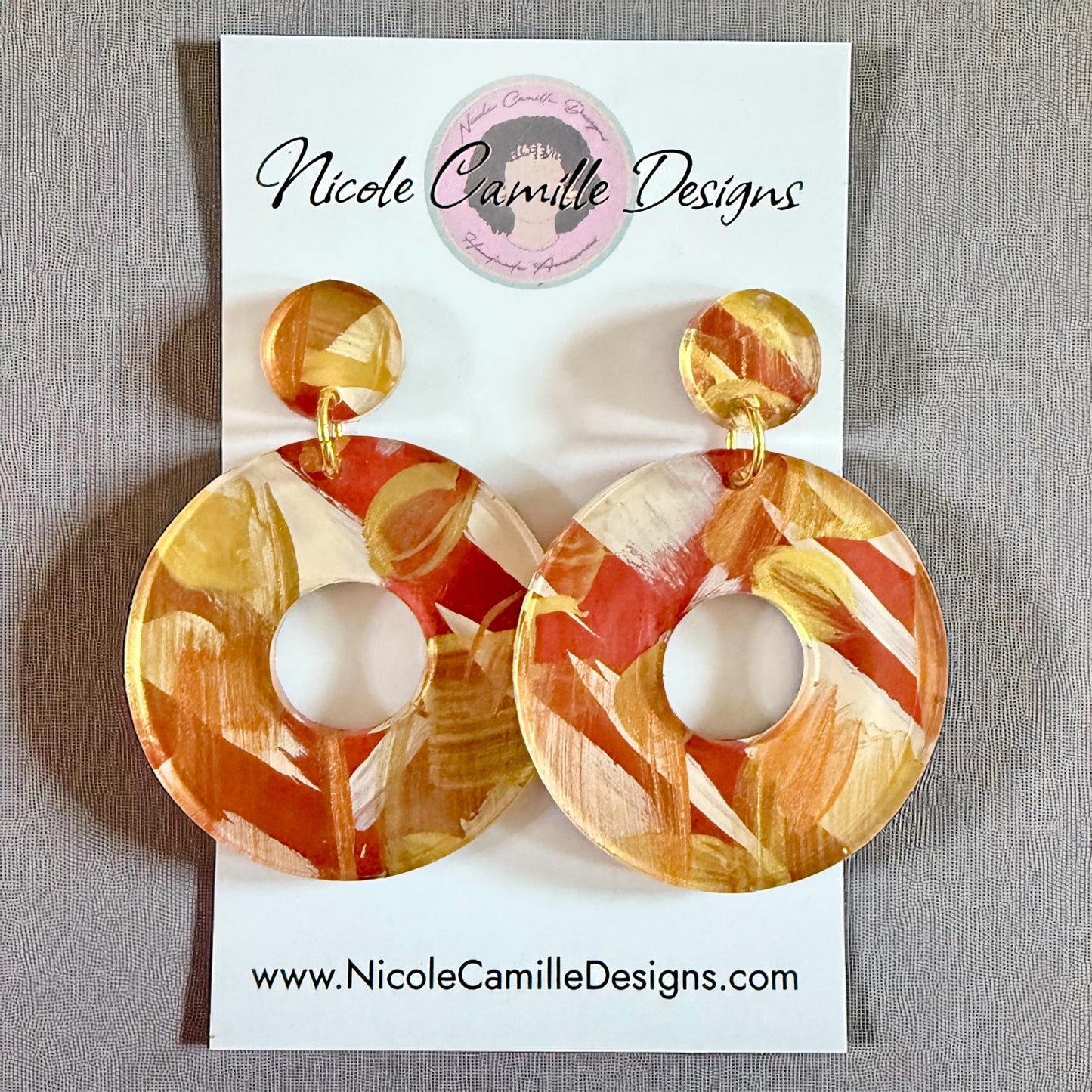 Fall Mix Round Acrylic Earrings
