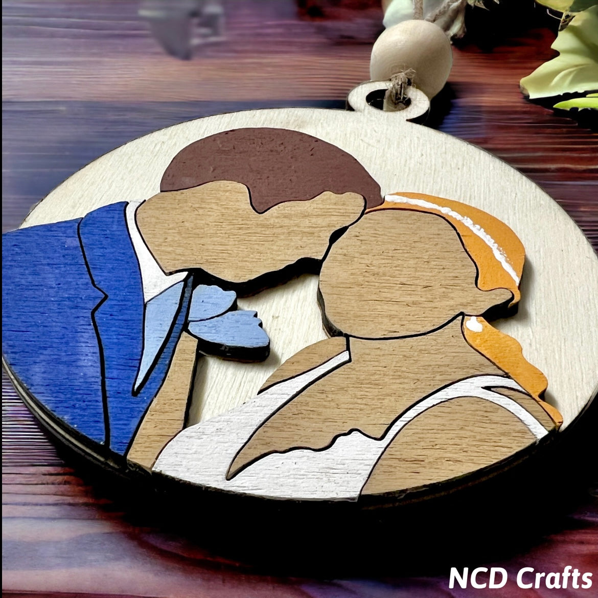 Wood Portrait Christmas Ornament