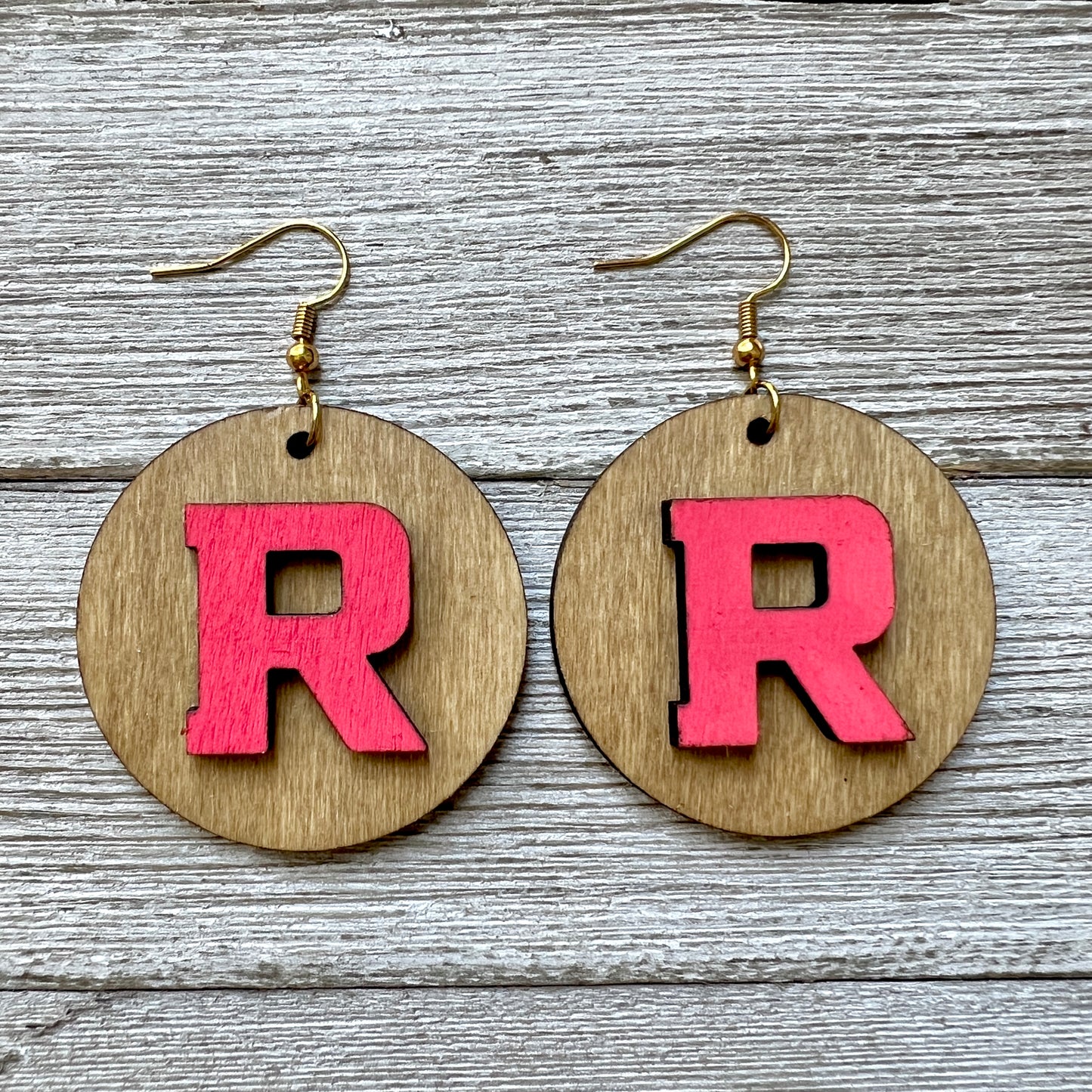 Ruston Bearcats Wood Earrings