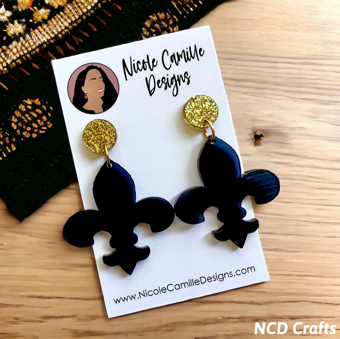 New Orleans Saints Acrylic Earrings