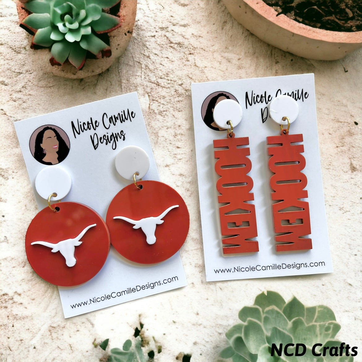 Texas Longhorns Acrylic Earrings