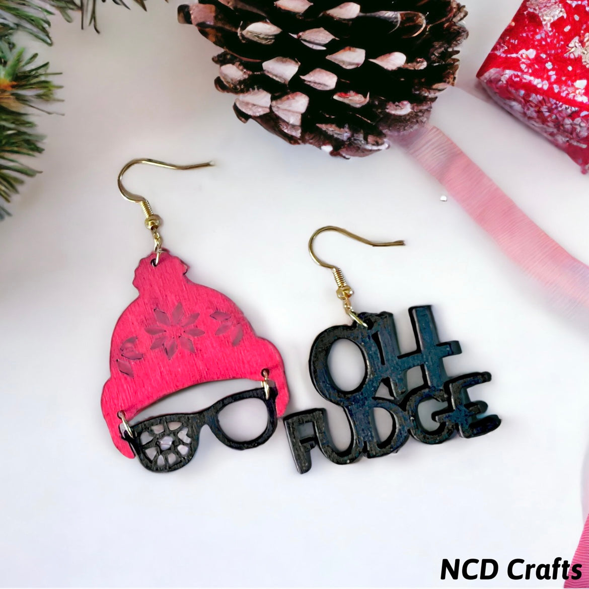 Christmas Story Wood Earrings