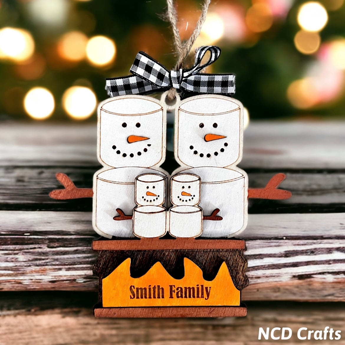 Personalized Family Marshmallows Christmas Ornament