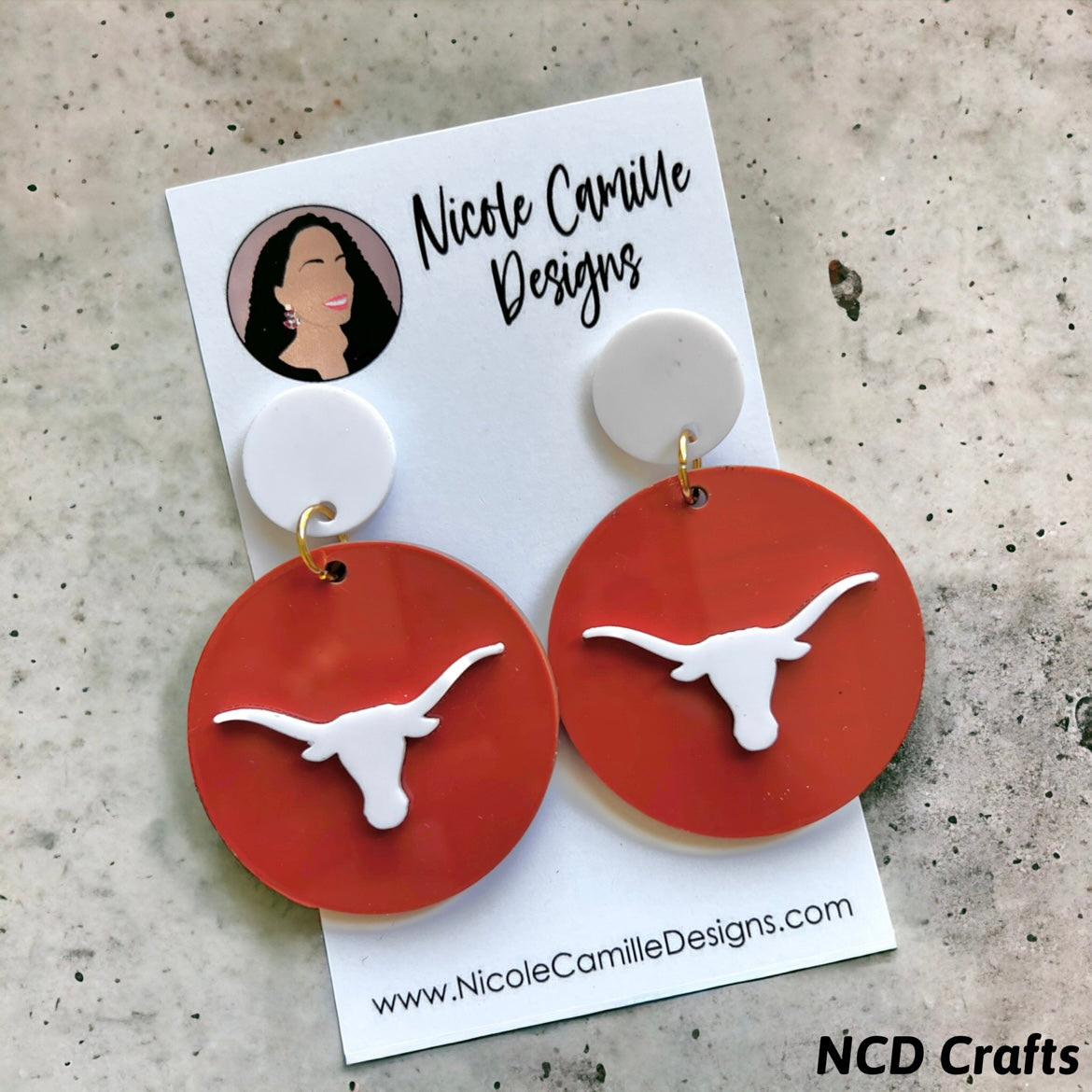 Texas Longhorns Acrylic Earrings