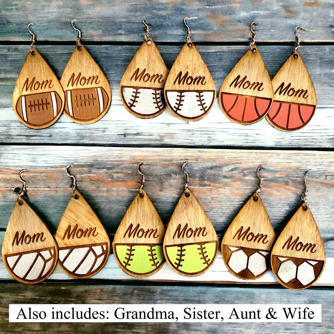Sports Mom Earrings DIGITAL FILE SVG