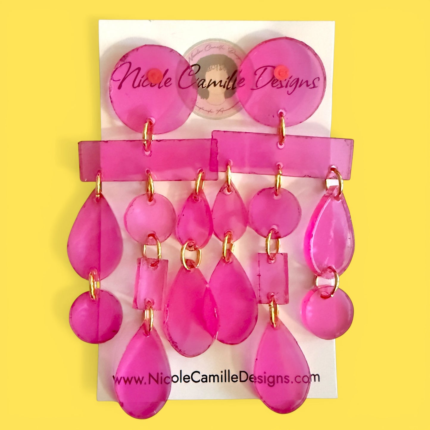 Pink “Morocco” Acrylic Earrings