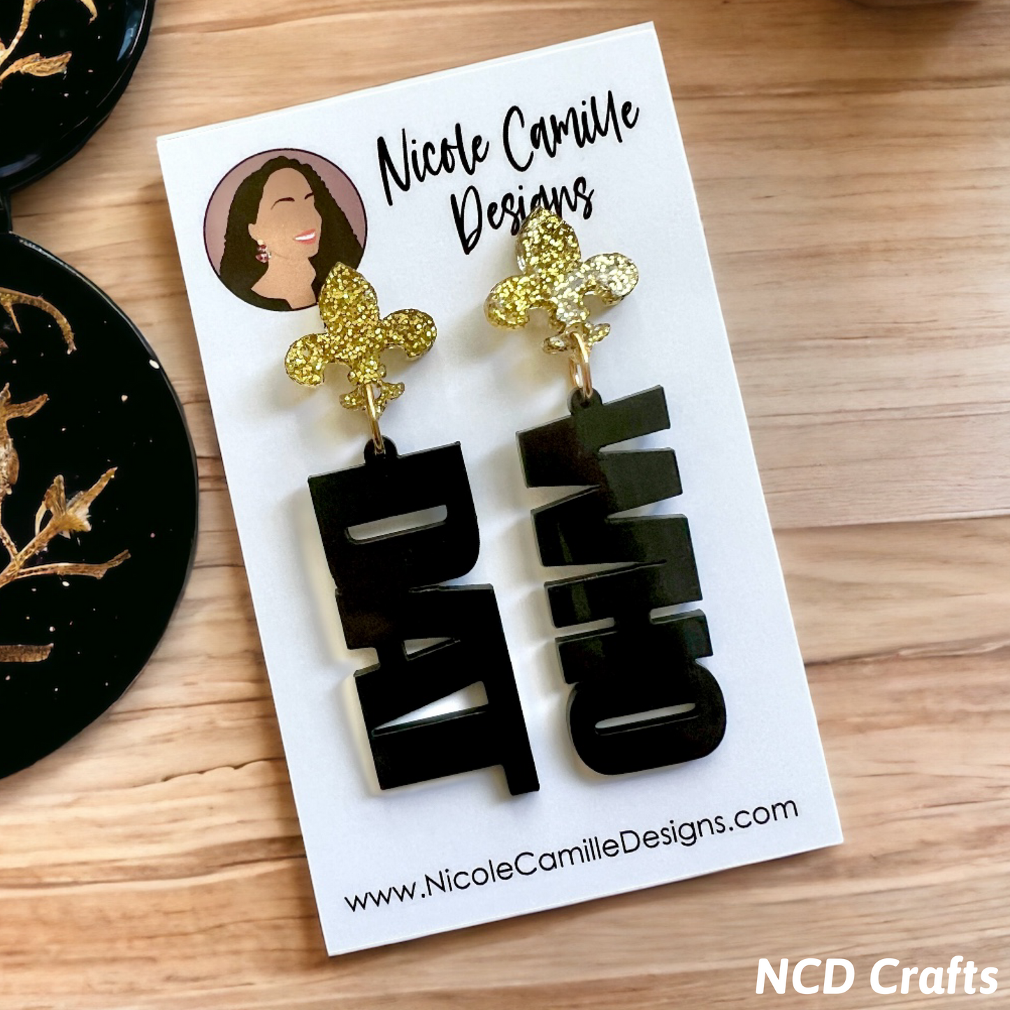 New Orleans Saints Acrylic Earrings