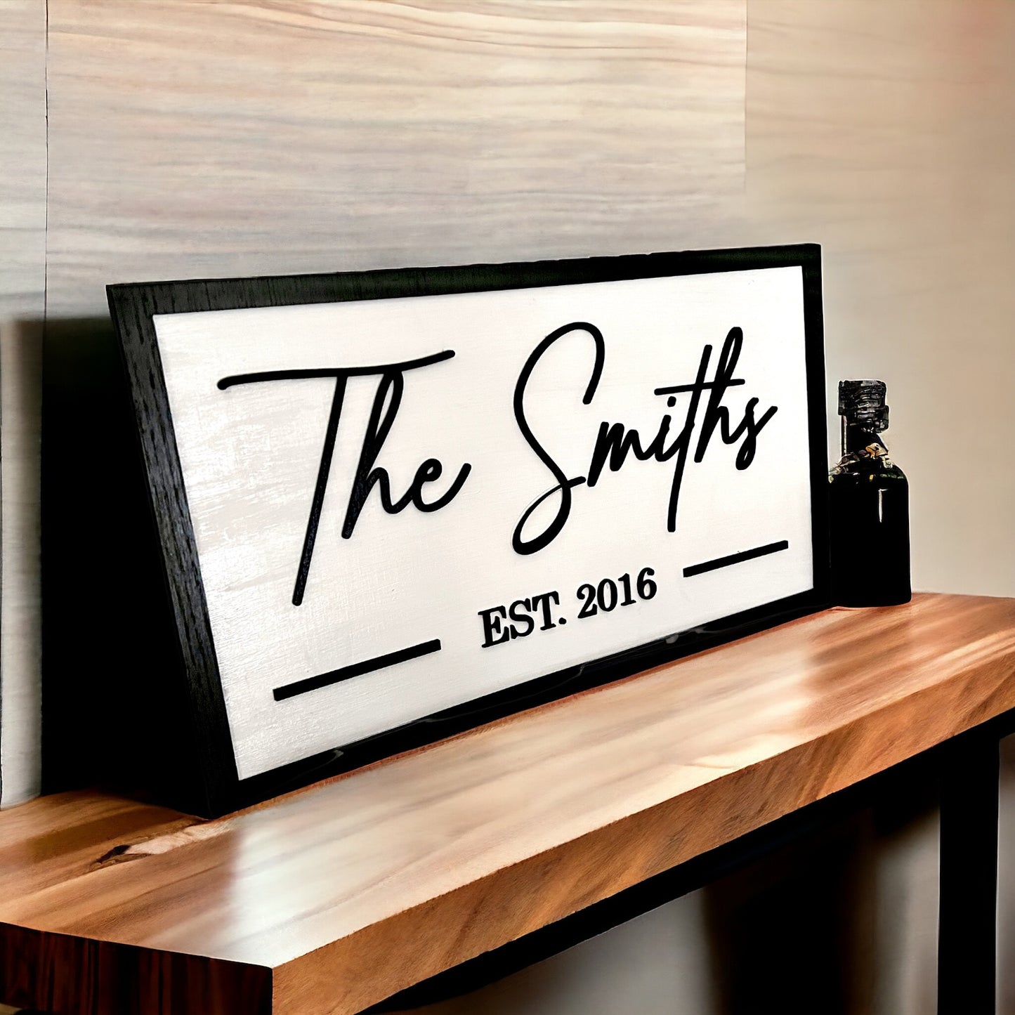 Modern Family Name Wood Sign