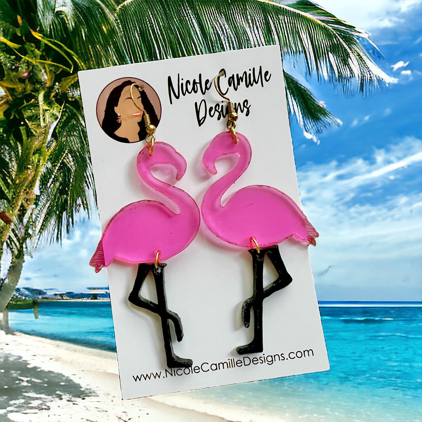 Flamingo Earrings DIGITAL FILE SVG