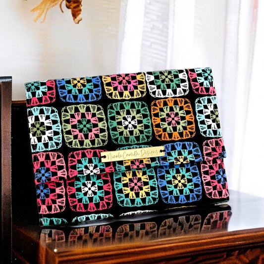 Colorful Knit Print Small Cloth Clutch