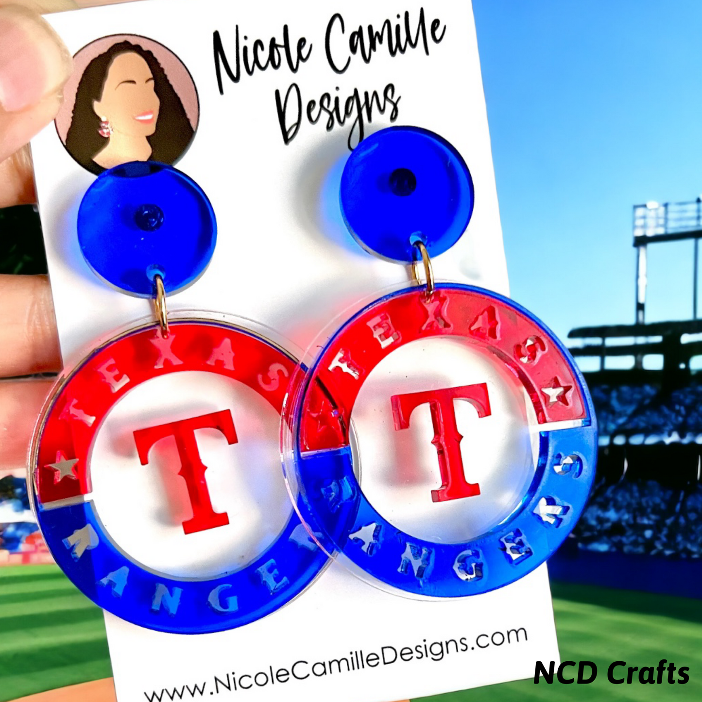 Rangers Translucent Acrylic Earrings