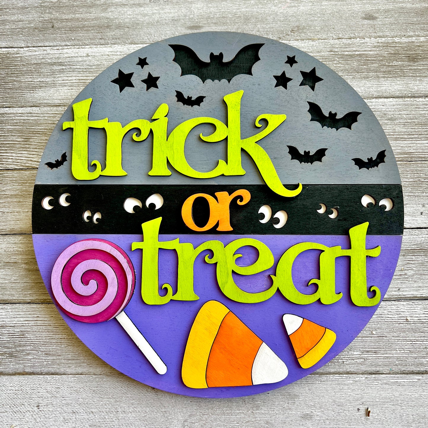 Trick Or Treat Wood Sign