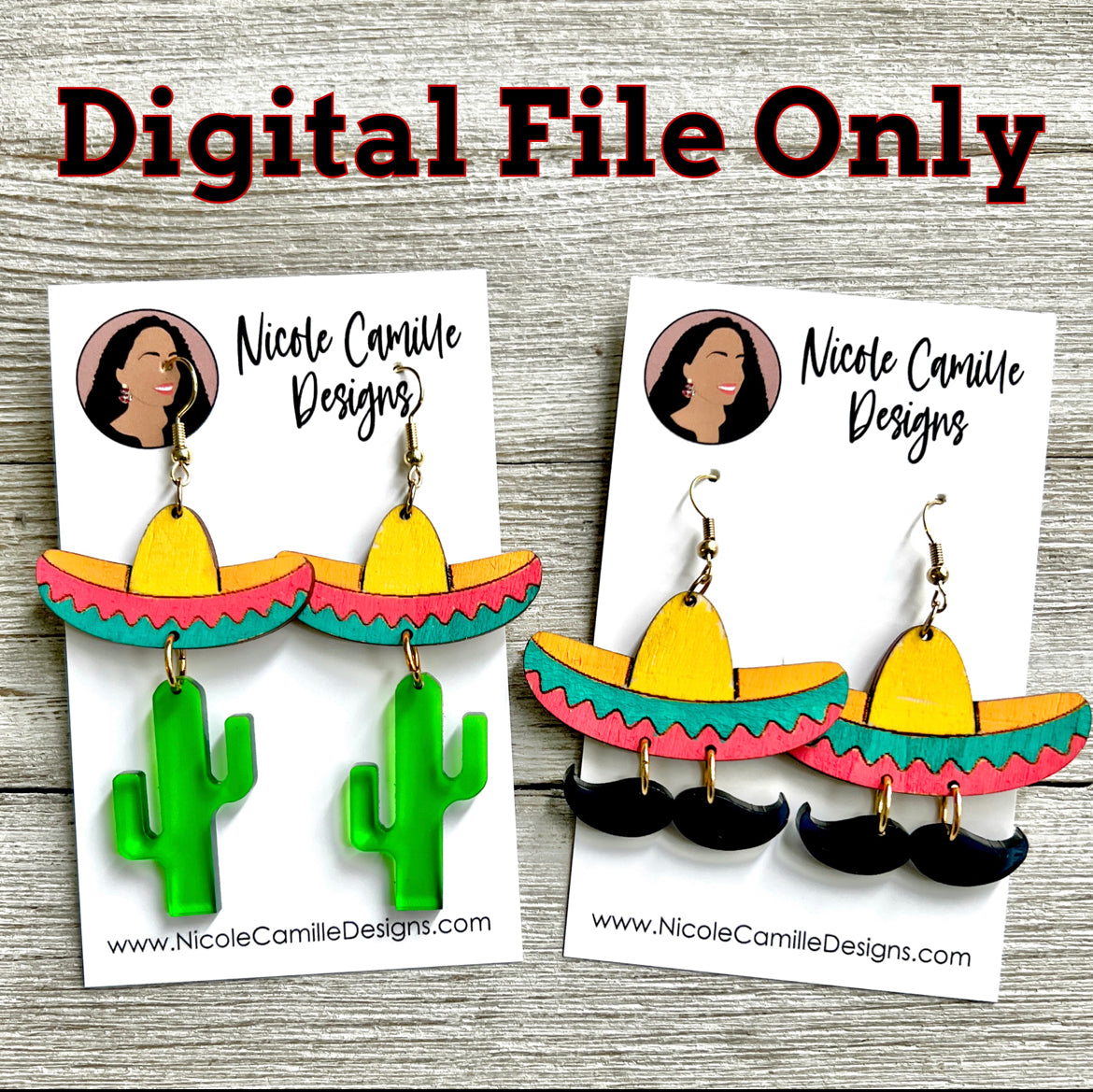 Cinco de Mayo Earrings DIGITAL FILE SVG