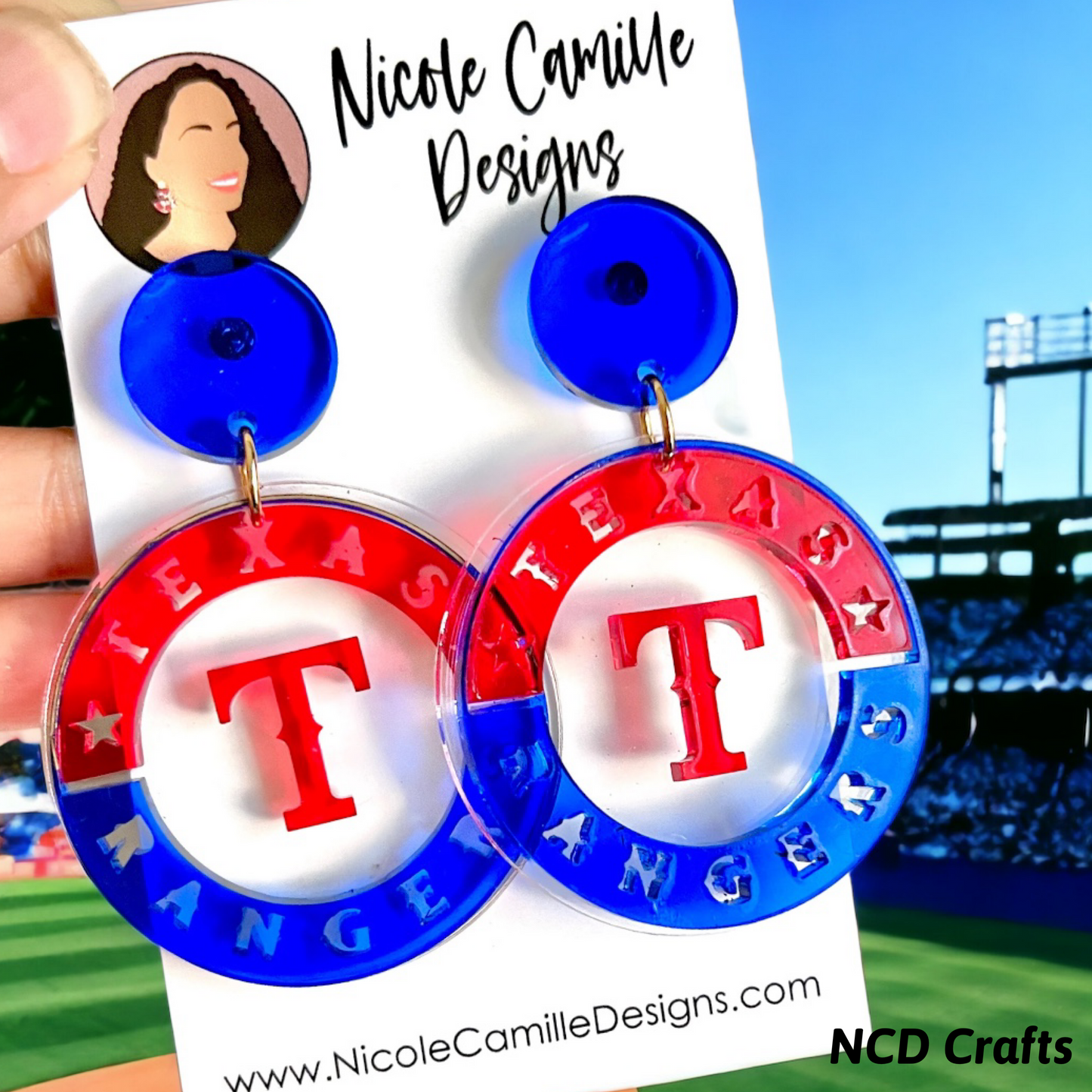 Rangers Earrings DIGITAL FILE SVG