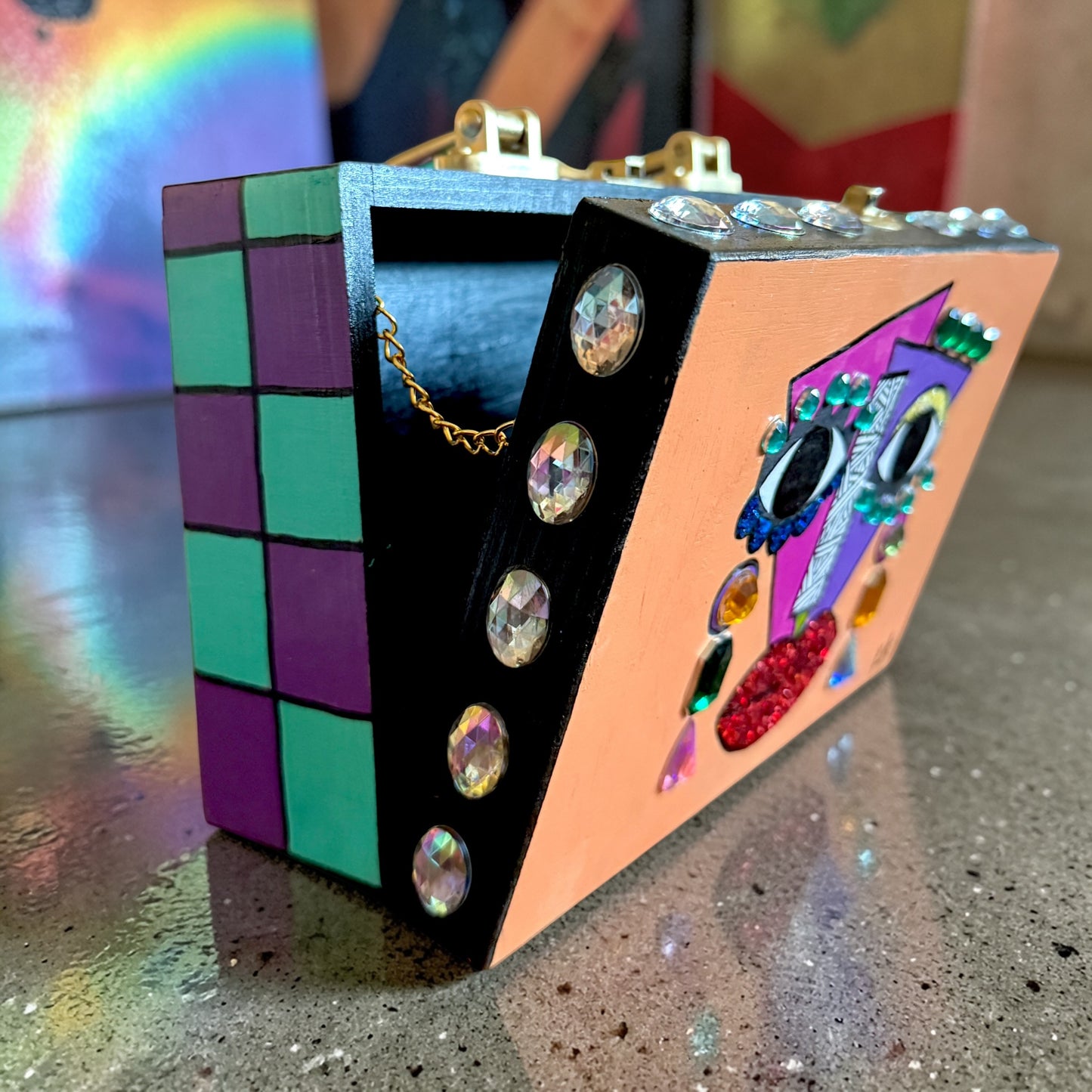 JCPA Wood Clutch Purse 1