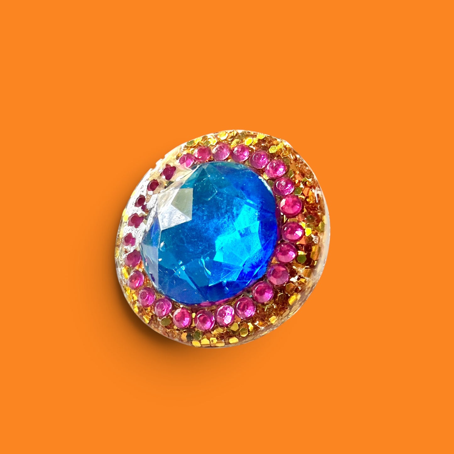 Gold Glitter Round Resin Ring 2