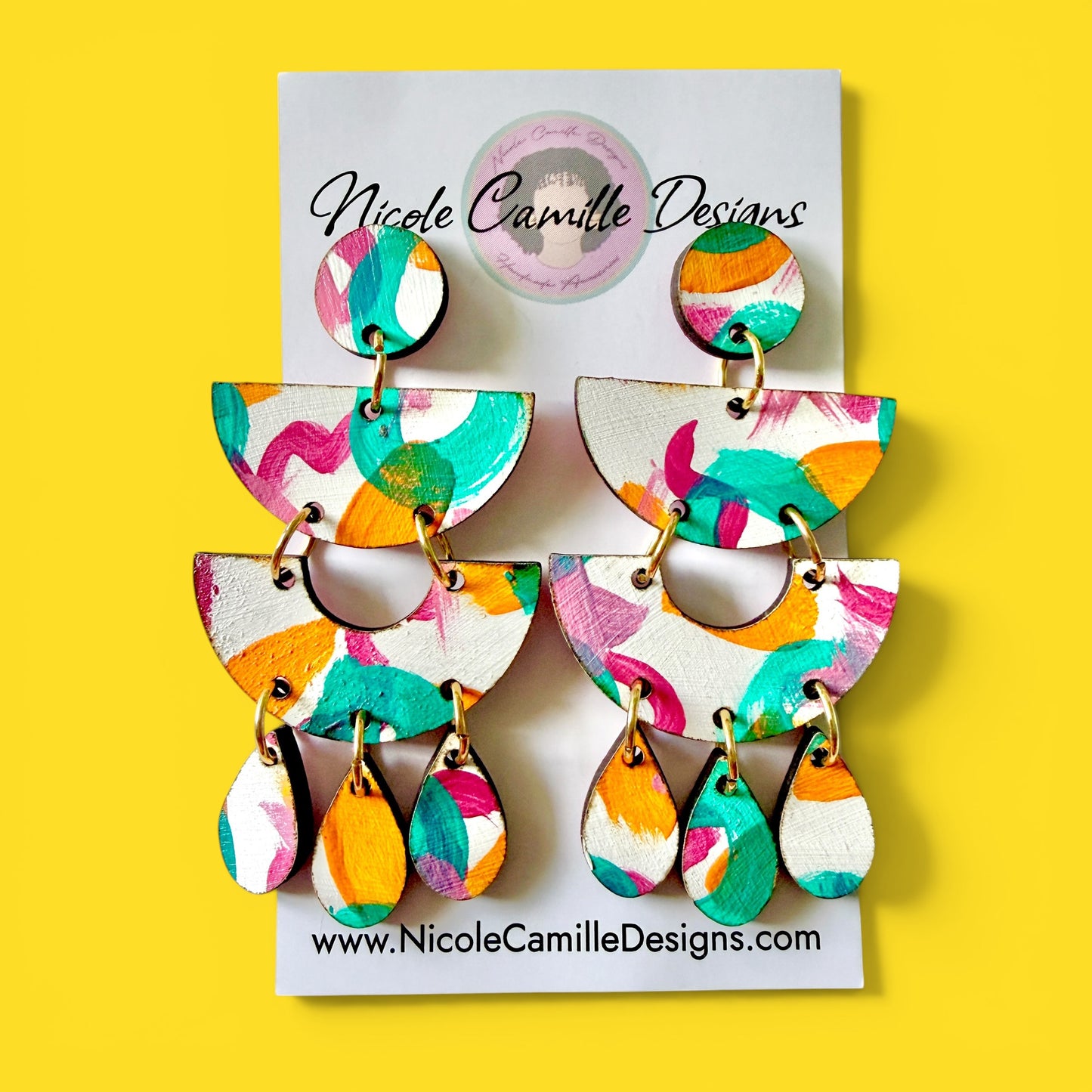 Scribble “Barcelona” Wood Earrings