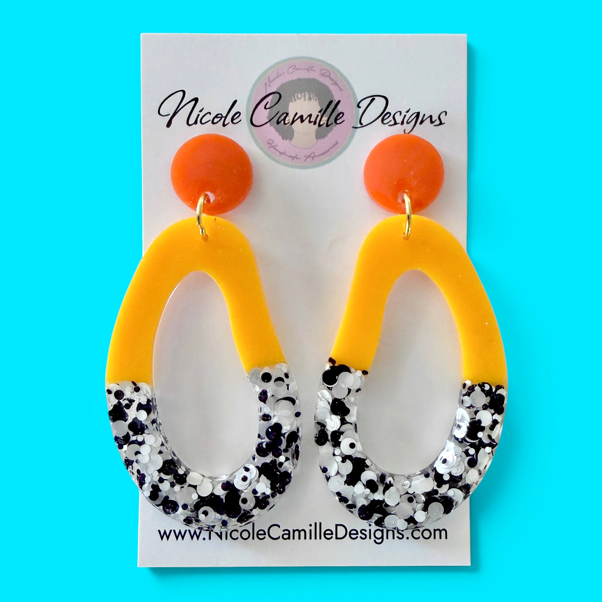Orange & Yellow Organic Resin Earrings