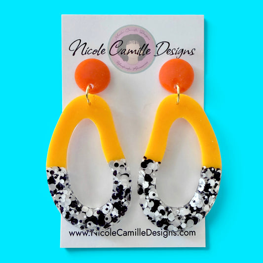 Orange & Yellow Organic Resin Earrings